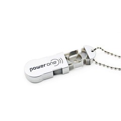 Power One Hearing Aid Battery Case – Compact Storage Caddy with Key Chain