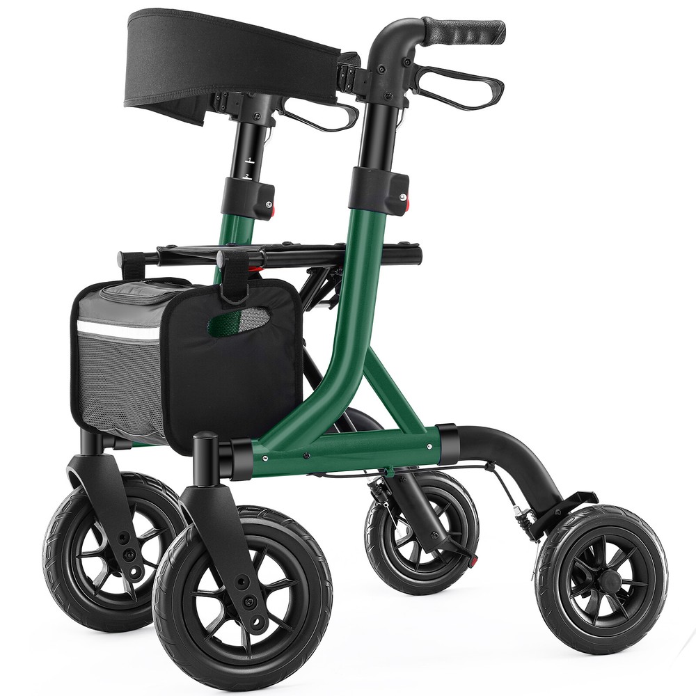 MAXWALK Portable All Terrain Foldable Outdoor Walker 10″ Wheels 300lb Senior USA