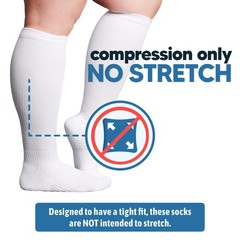 Viasox White 3 Pack Compression Socks Women & Men, Circulation Medium,