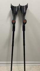 PEPE Mobility Forearm Crutch Adult Foldable Aluminum Open Cuff Black Adjustable