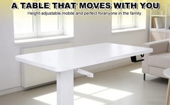 Adjustable Overbed Bedside Table with Wheels Bed Desk For Hospital and Home use