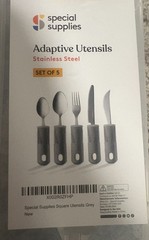 Special Supplies Adaptive Utensils Set of 5 Stainless Steel Grey. Open box.