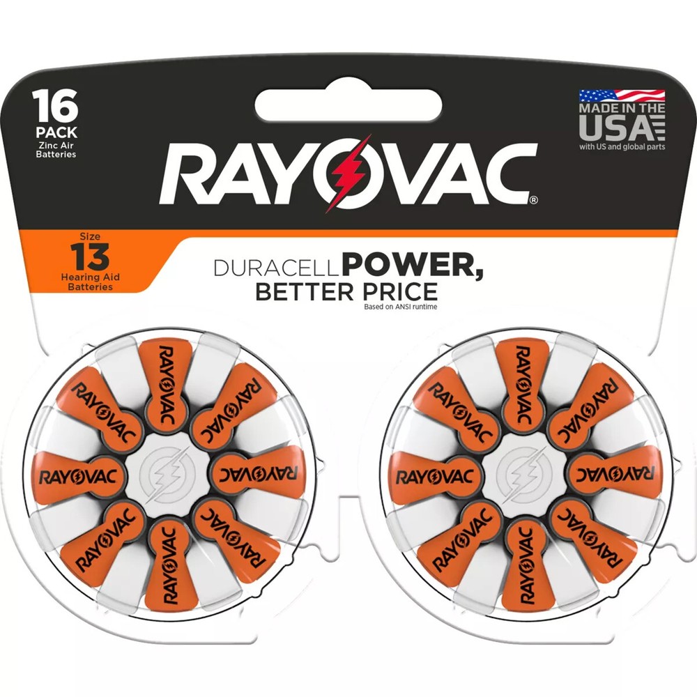 Rayovac Size 13 1.45V Hearing Aid Battery – 16pk