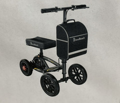 BlessReach All Terrain Foldable Knee Scooter Walker Crutches Alternative Black