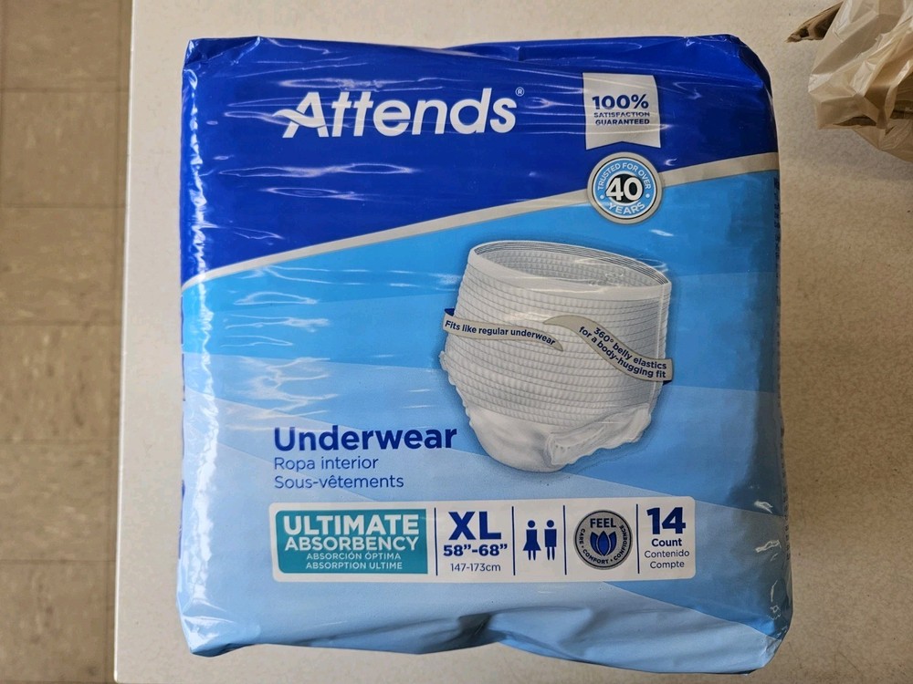 Attends Adult XL Pull Ups Packs Of 14 New Disposable MADE IN USA