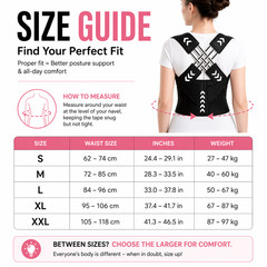 Adjustable Back Posture Corrector Brace Support Unisex Pink Black New