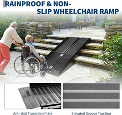 6FT Folding Wheelchair Ramps-800LB Aluminum Portable Wheel Chair Ramps,Aluminum