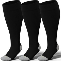 Wide Calf Compression Socks 15~20 mmHg Knee High for Women Men
