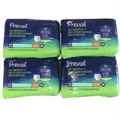 4 Packages Prevail PV511 Incontinence Pants 22 Count Each 88 Total Youth Small