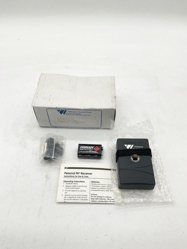 Vintage Williams Sound WIR RX3 Sound Plus Infrared NOS~made In The USA!!S1