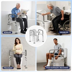 Loyoda Foldable Toilet Safety Rails for Seniors – Adjustable Toilet Safety Fr…