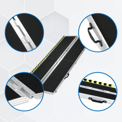 6/7/8/10 ft Non-Skid Foldable Mobility Wheelchair Aluminum Ramp For Step 2 Folds
