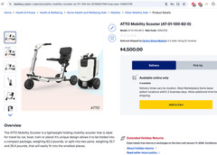 MovingLife ATTO-Folding Lightweight Mobility Scooter FAA Compliant!