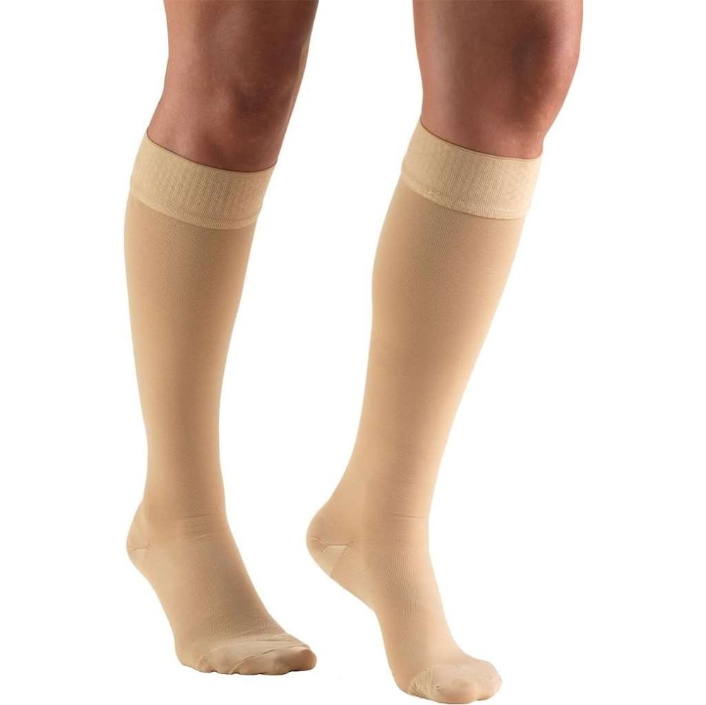 TRUFORM Unisex Below Knee Stockings Dot Band 20-30mmHg (Beige) XXX-Large