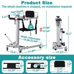 Irtme Portable Electric Patient Lift Transfer Chair Lift, Assist Lift, for Car