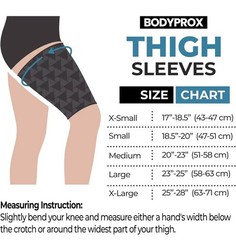 BODYPROX Thigh Compression Sleeve(1 Pair), Hamstring Compression – Small