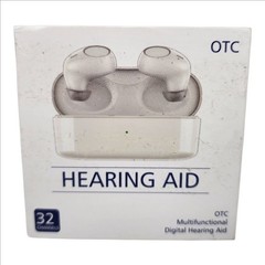 OTC Rechargeable Hearing Aids for Seniors 32-Channel Noise Reduction ITE White