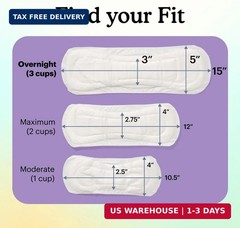 Because Overnight Incontinence Pads for Women – Moderate-to-Heavy Absorbency for