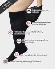 YOKEEP Diabetic Socks for Women & Men Extra Wide, 2 X-Large, A-black-2pairs