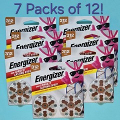 Energizer Size 312 Hearing Aid Batteries ☆7 Packs of 12☆ EXP12/29 Battery Brown