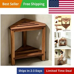 Corner Shower Stool with Storage Shelf Shower Foot Rest for Shaving Legs Smal…