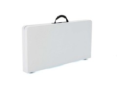Lifetime 280228 37-Inch Square Fold-In-Half Table White Granite Top Gray Frame