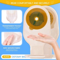 RLOVAL 20 PCS Colostomy Bags, Drainable Pouches for Stoma Care