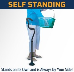 StrongArm Comfort Walking Cane w/ Self Standing Base Lightweight + Adjustable