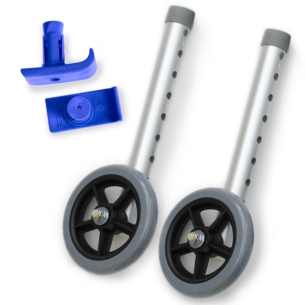 Top Glides Universal Walker 5 Inch Wheel Conversion Kit with FREE FlexFit Ski Gl