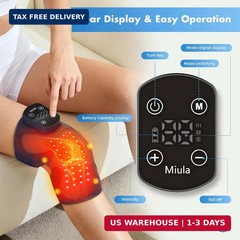 Red Light Therapy & Vibration Massage Knee Brace: Wireless Rechargeable, with 66