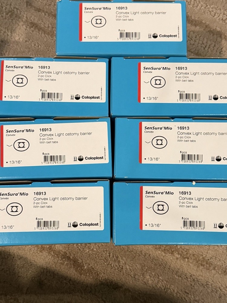 Coloplast 16913 Convex Light Ostomy Barrier 13/16“ – 7 Boxes – 35 Pc NIB