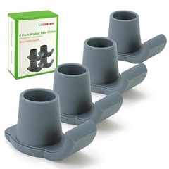 4 Pack Walker Skis Glides – Universal Sliders for Folding Walkers, Gray, Grey
