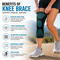 Compression Knee Sleeve Medium- Black PowerLix Extra