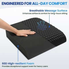 Extra Large Office Chair Cushion (19″x17″x3″), Seat Cushion with Honeycomb Me…