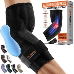 DR. BRACE® Elite Elbow Brace Support, Breathable Medium, Black