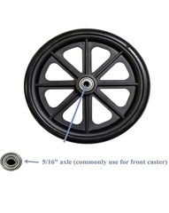 8″ x 1″ Wheelchair Caster Wheel Pair – Durable Solid Rubber & Non-Marking. Front