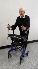 Carbon Fiber Foldable Rollator Walker Blue Color in Stock, Model Number W102