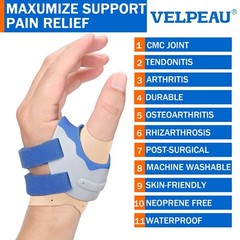 VELPEAU CMC Thumb Support Brace Joint Immobilizer Orthosis Left Right Hand S M L