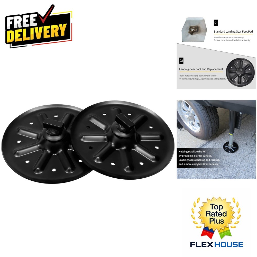 RV Foot Pad Replacement – 9″ Diameter Jack Feet – Corrosion-Resistant – 2 Pcs
