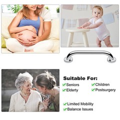 2PCS Stainless Steel Grab Bar Handicap Shower Tub Handle Support Bathroom Safety