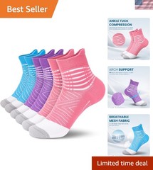 3-Pack Women’s Compression Ankle Socks – Cushioned Relief for Plantar Fasciitis
