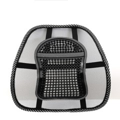 Car Seat Back Support Breathable Mesh Back Lumbar Support Cushion w/Massage Bead