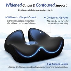 ZIKEE Thickened Seat Cushion, Ergonomic Memory Foam Hemorrhoid Pillow for Hip…
