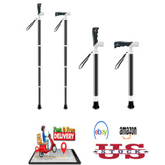 Adjustable Foldable Walking Cane for Seniors Lightweight Telescopic Hiking Stick