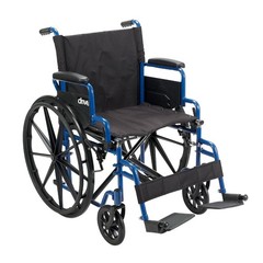 Drive Medical Blue Streak Lightweight Wheelchair – Blue- 20 inch