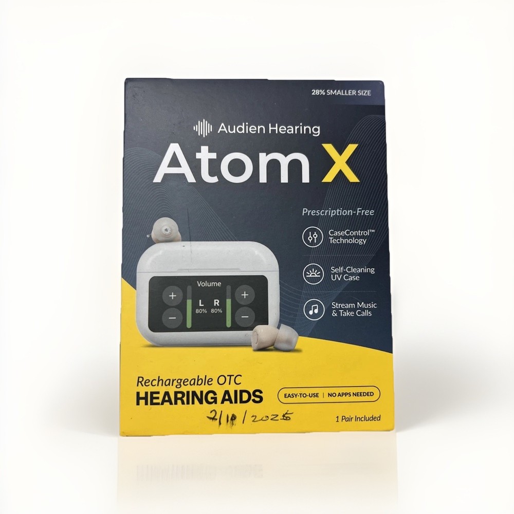 Audien Atom X Hearing Aid For Seniors & Adults with Hearing Loss Noise Canceling