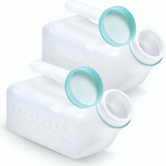 Urinals for Men (2 Pack) Spill Proof with Glow in The Dark Screw Cap