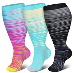 3/4/5 Pairs Plus Size Compression Socks Extra Wide Calf Knee High Support Socks