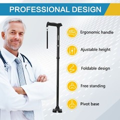 AdjustableWalking Cane for Men Women,Folding,Lightweight,Collapsible,Heavy Duty