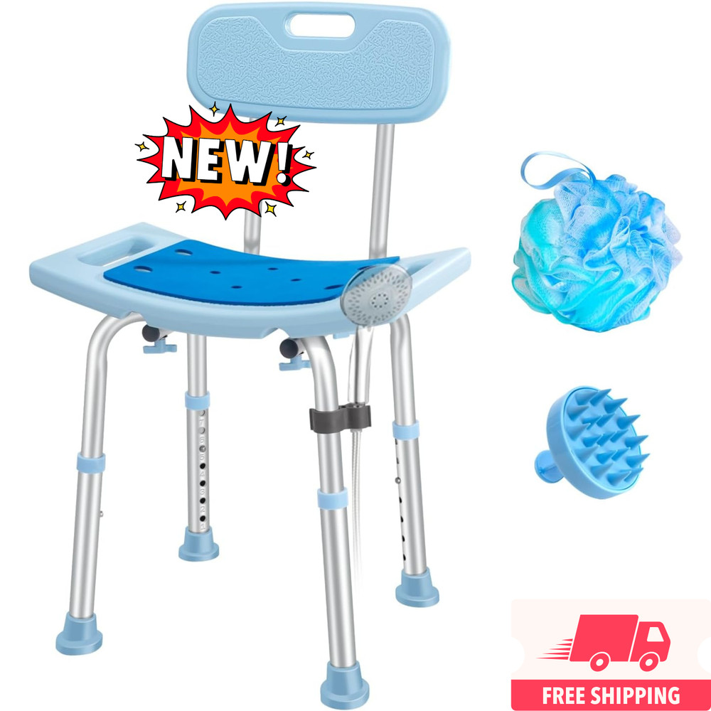 Silla de ducha con respaldo para personas mayores, taburetes y bancos de ducha p
